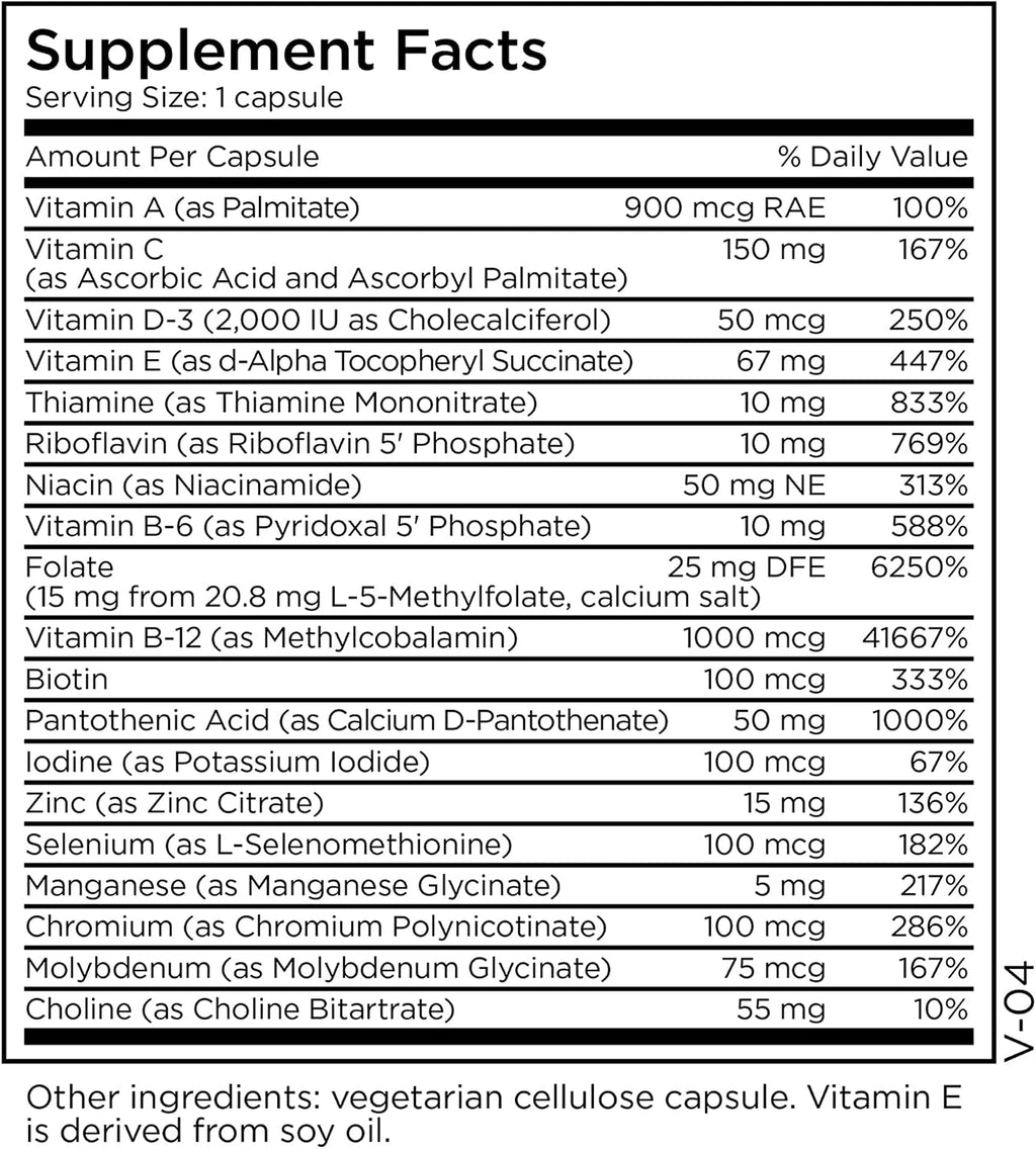 MethylPro Multivitamin + L-Metilfolato 15 mg - 30 Cápsulas