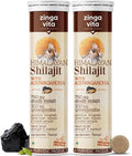 Zingavita Ayurveda Himalayan Shilajit 750mg Efervescente con Ashwagandha, Gokshuru, Fenogreco, Brahmi y Safed Musli - Pack de 2