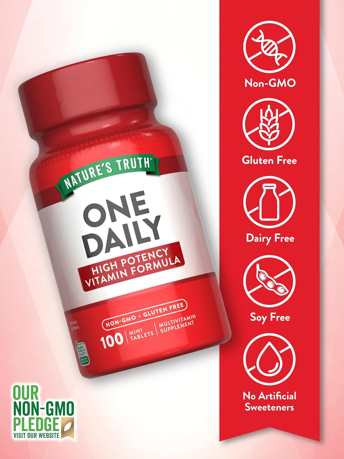 Nature's Truth Multivitamínico Diario - 100 Mini Comprimidos - Para Hombres y Mujeres - Suplemento Alimenticio Sin Gluten y No-GMO