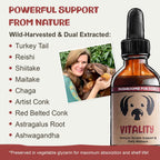 Vitality - 20-in-1 Turkey Tail Mushroom for Dogs - Mushroom & Adaptogen Supplement for Senior Dogs - Supporting Immune Health & Daily Wellness - with Reishi, Chaga
