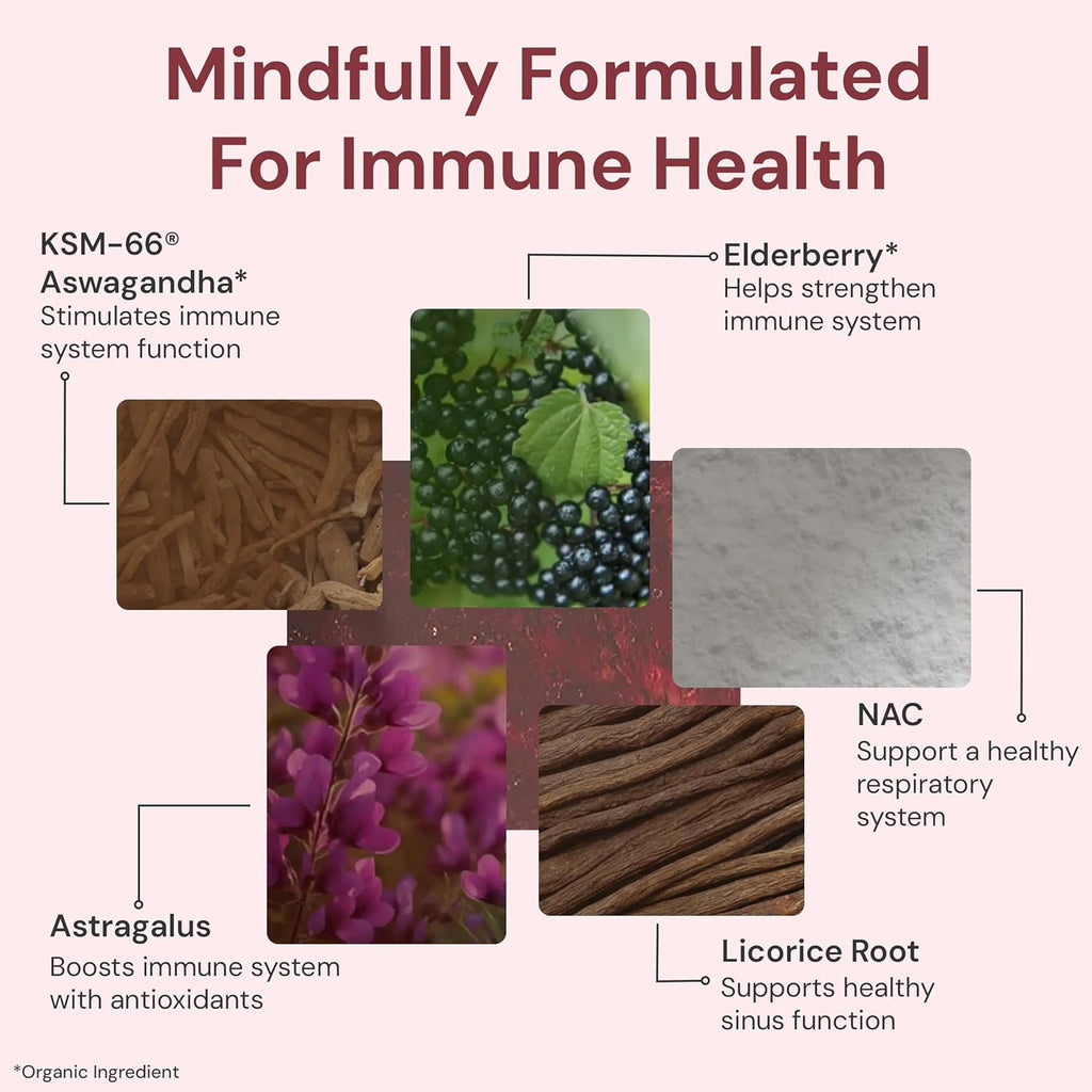 ION* Intelligence of Nature Vital Immunity Drink Mix - Apoyo Inmunitario con Vitamina C y Hongos Adaptógenos, Suplemento Diario en Sobres, Fácil de Transportar - Sabor Saúco, 20 Sobres