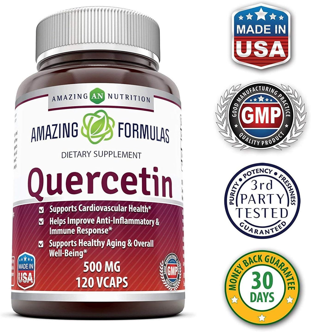 Amazing Formulas Quercetin 500 mg, 120 Cápsulas Veganas