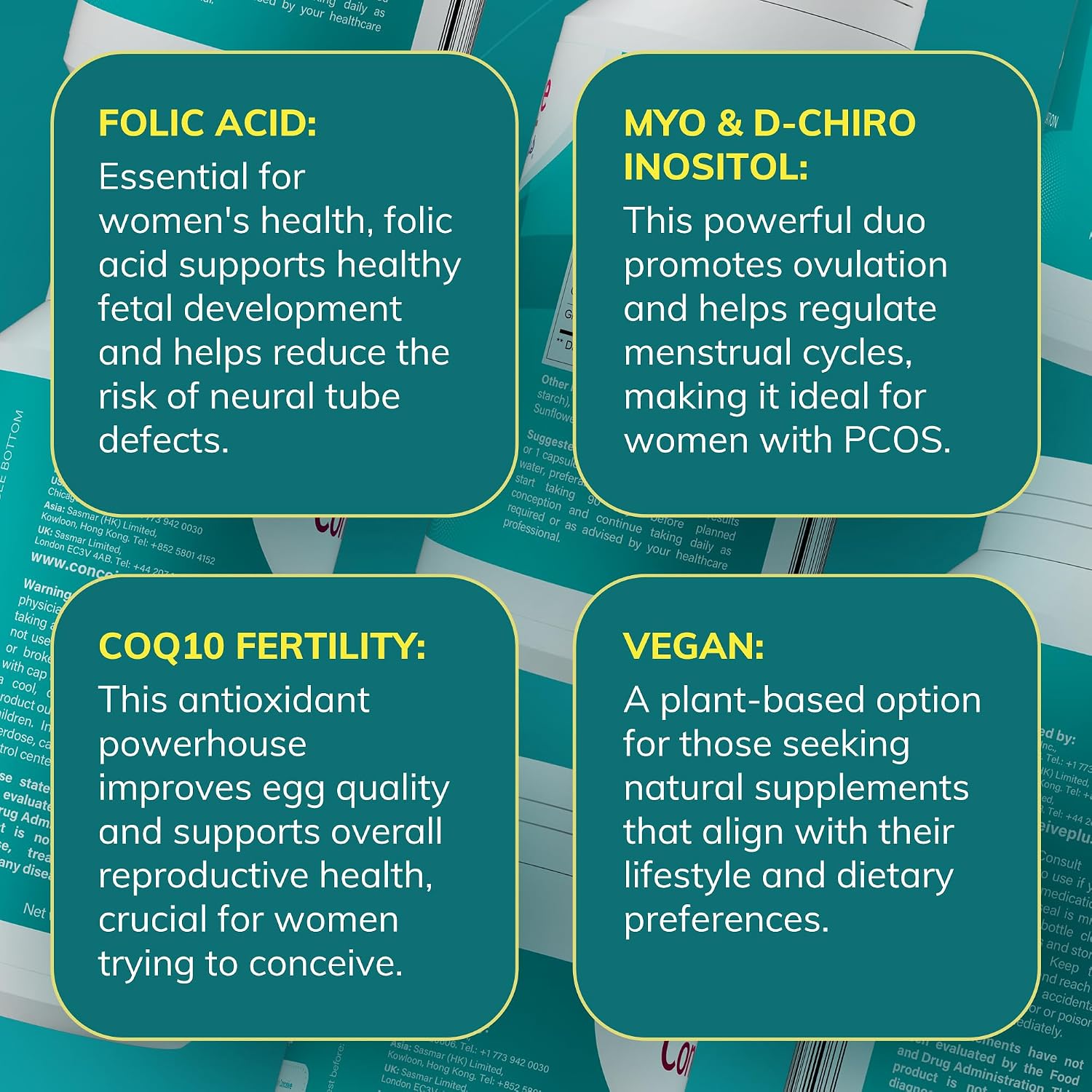 Conceive Plus Ovulation Support - Complejo de Inositol y CoQ10 para Fertilidad Femenina