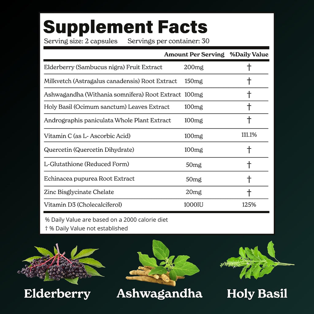Better Alt 100mg Quercetin Capsules con Saúco, Ashwagandha y 9 Hierbas Potentes