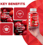 Vitamatic Vitamina B12 5000 mcg (Metilcobalamina) Gominolas - 120 unidades - Apoyo al Metabolismo Energético y Salud del Sistema Nervioso, Sabor Natural a Cereza