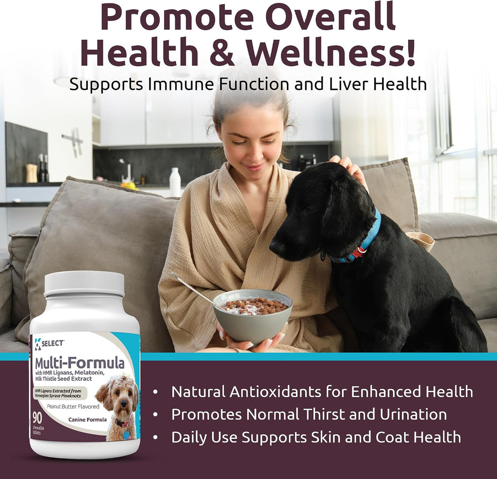 K9 Select Multi-Formula Vitaminas para Perros Pequeños - 90 Comprimidos Masticables Sabor Mantequilla de Cacahuete