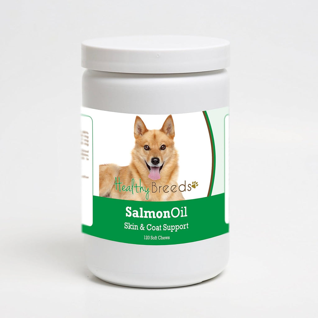 Healthy Breeds Snacks Blandos de Aceite de Salmón para Perros Spitz Finlandés, 120 unidades