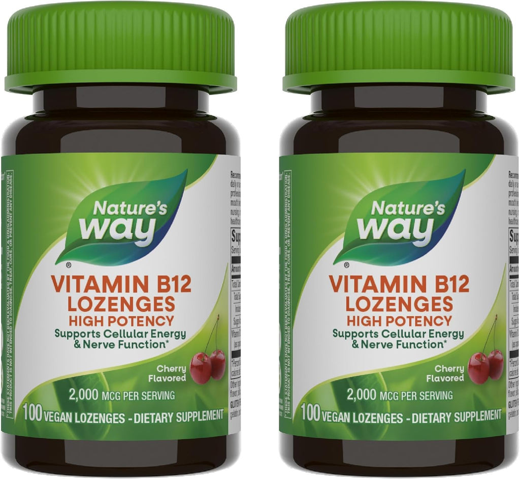 Nature's Way Vitamina B12 2000 mcg Comprimidos para Chupar, 100 Comprimidos (Envase de 2)