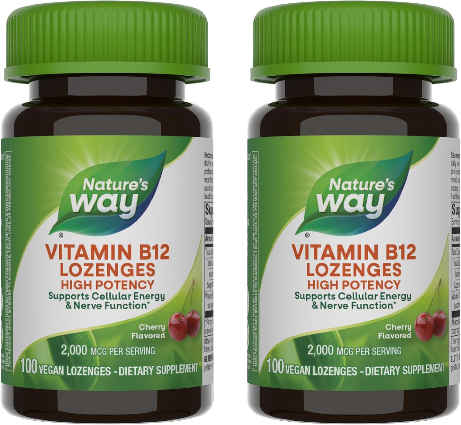 Nature's Way Vitamina B12 2000 mcg Comprimidos para Chupar, 100 Comprimidos (Envase de 2)