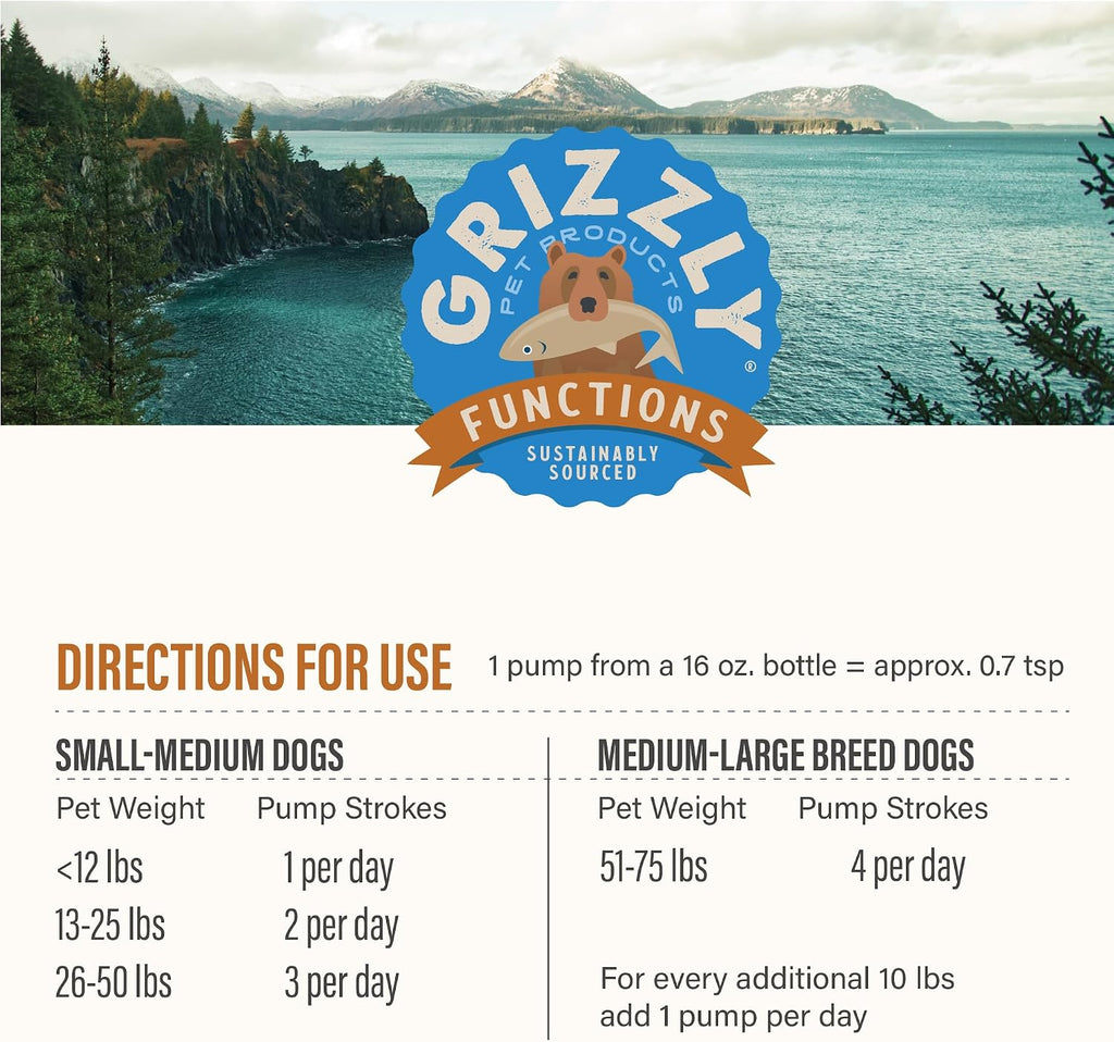 GRIZZLY PET PRODUCTS Joint Aid Liquid - Suplemento Articular para Perros y Gatos - 473 ml
