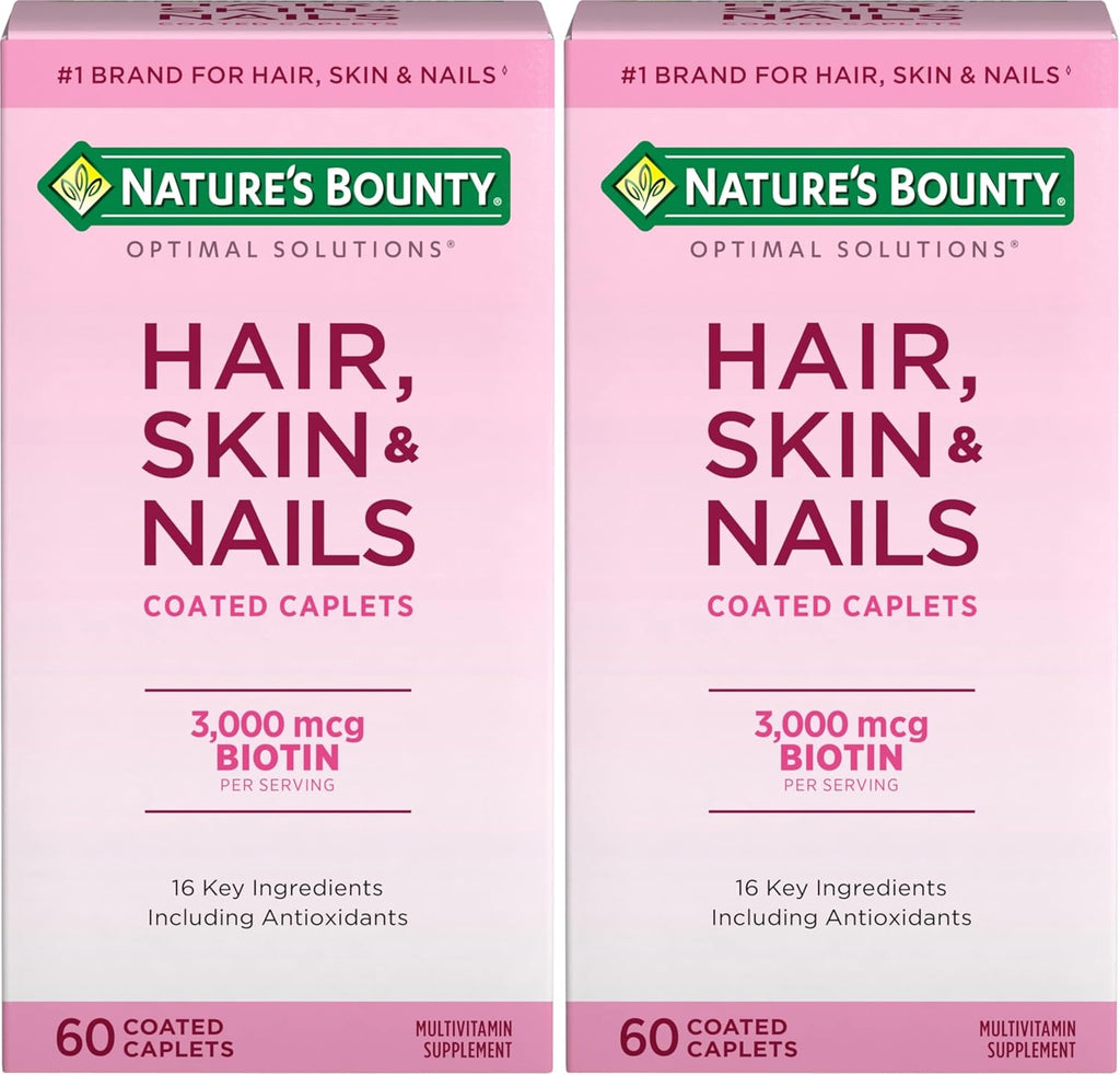 Nature's Bounty Hair, Skin & Nails Formula, with 3000 mcg Biotin, 60 Coated Tablets