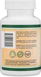 Double Wood Metilfolato 1.000 mcg, 120 Cápsulas - Metilfolato Activo (No OGM, Vegano)