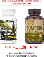 DEVA Nutrition Aceite de Semilla de Calabaza Vegano 500 mg, Prensado en Frío y Sin Refinar - 90 Cápsulas