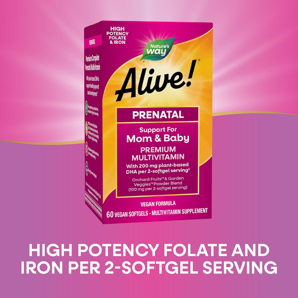 Nature's Way Alive! Complete Premium Vitaminas Prenatales, 60 Cápsulas Veganas