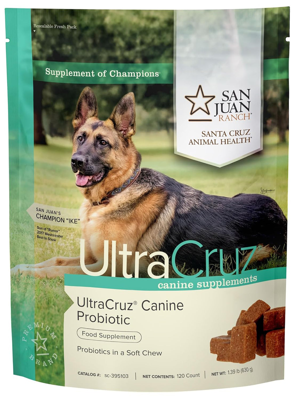 UltraCruz Probiótico Canino, 120 masticables