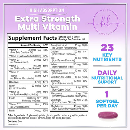Multivitamínico para Mujeres - Completo – Vitaminas del grupo B (B1, B2, B3, B5, B6, B7, B9, B12) : intervienen en – Image 2