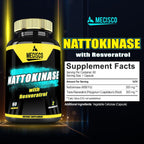 Mecisco Nattokinase con Trans-Resveratrol - 60 Cápsulas - No OGM, Sin Gluten