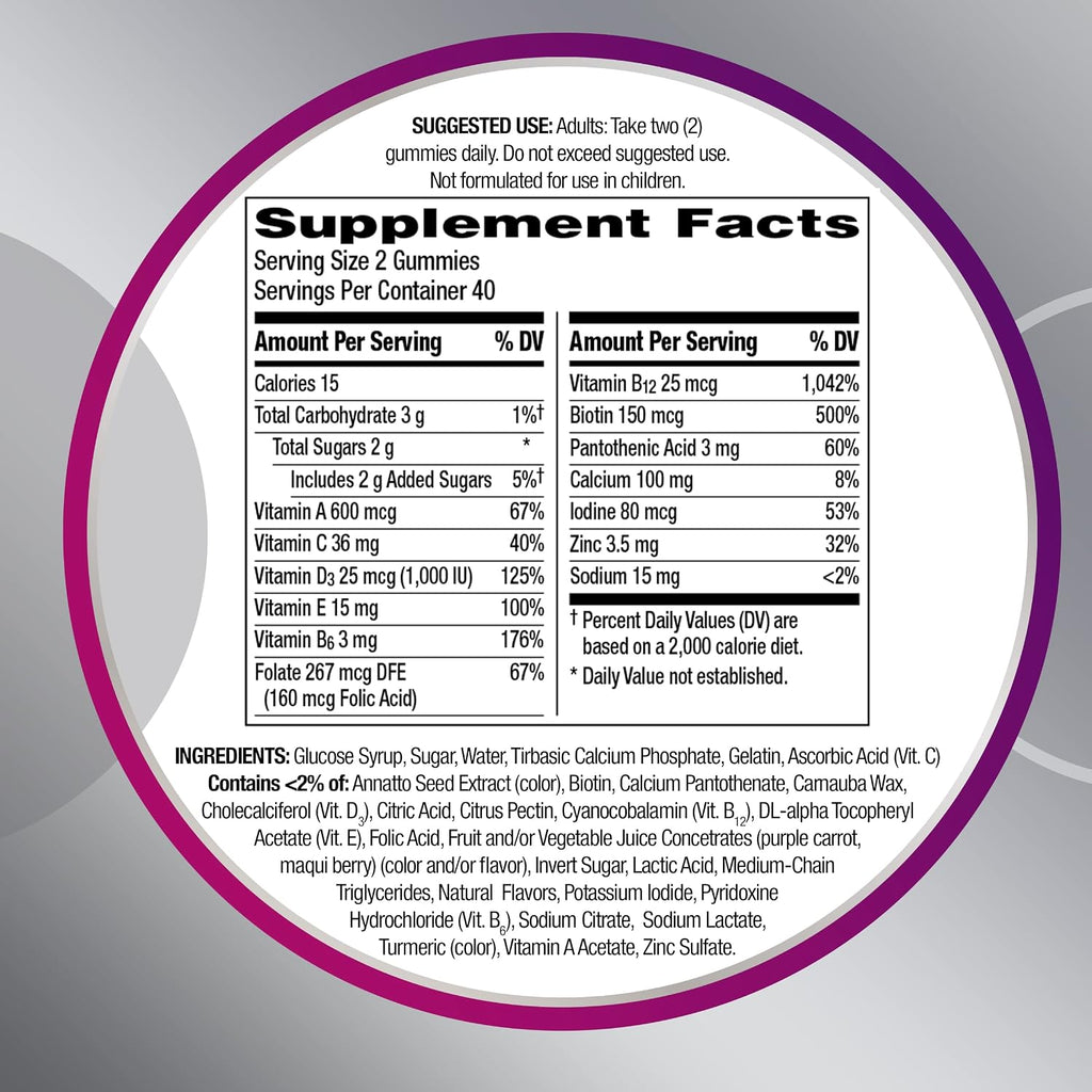 Centrum MultiGummies Mujer 50+ Gominolas Multivitamínicas 80 unidades