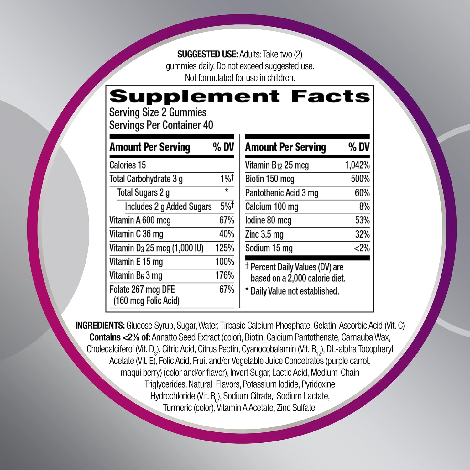 Centrum MultiGummies Mujer 50+ Gominolas Multivitamínicas 80 unidades