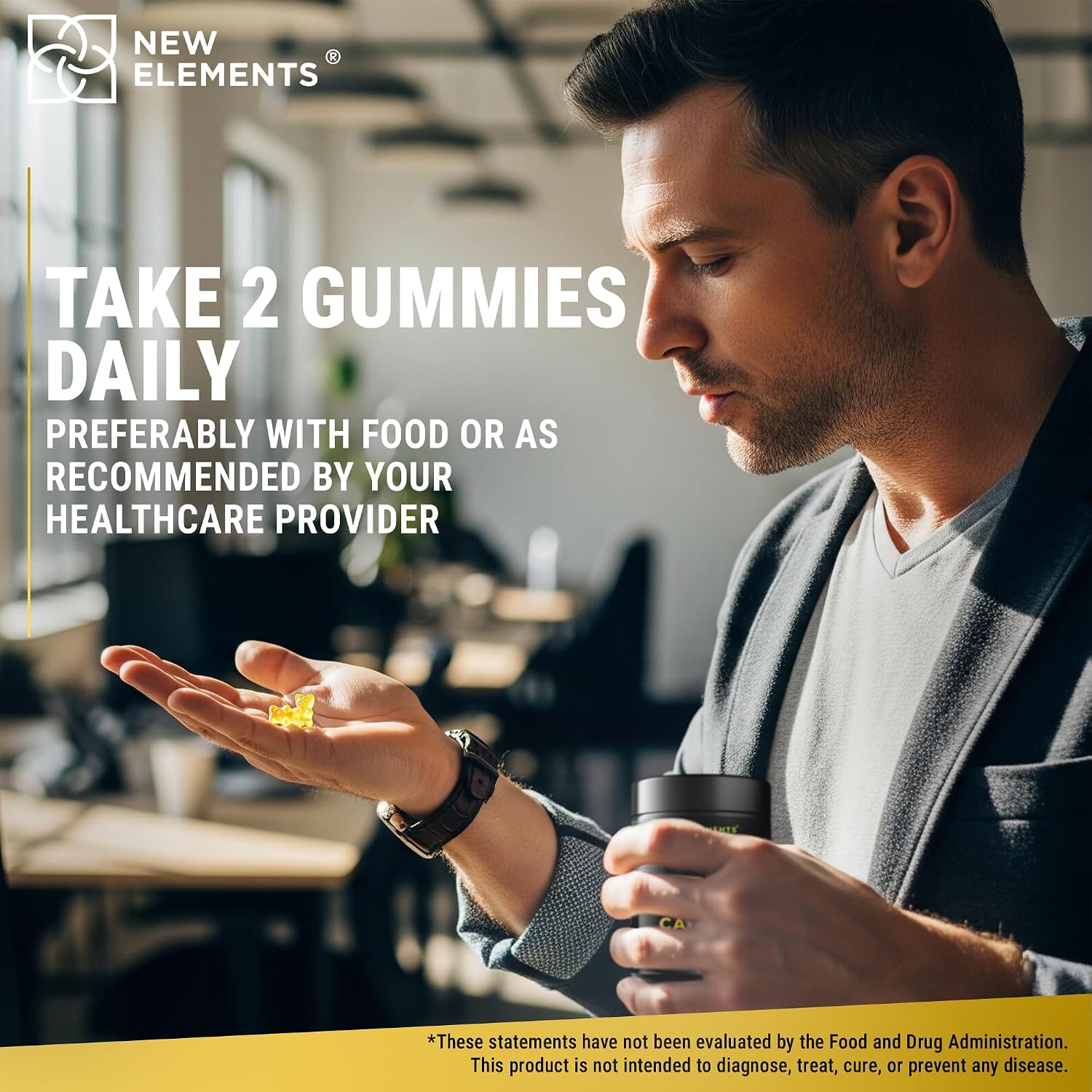 New Elements Vitamin D3 K2 Gummies 10000 IU con Calcio 100mg