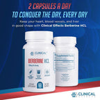 Clinical Effects Berberine HCL 1200 mg - Suplemento Vegano de Berberina Pura - 60 Cápsulas Vegetales
