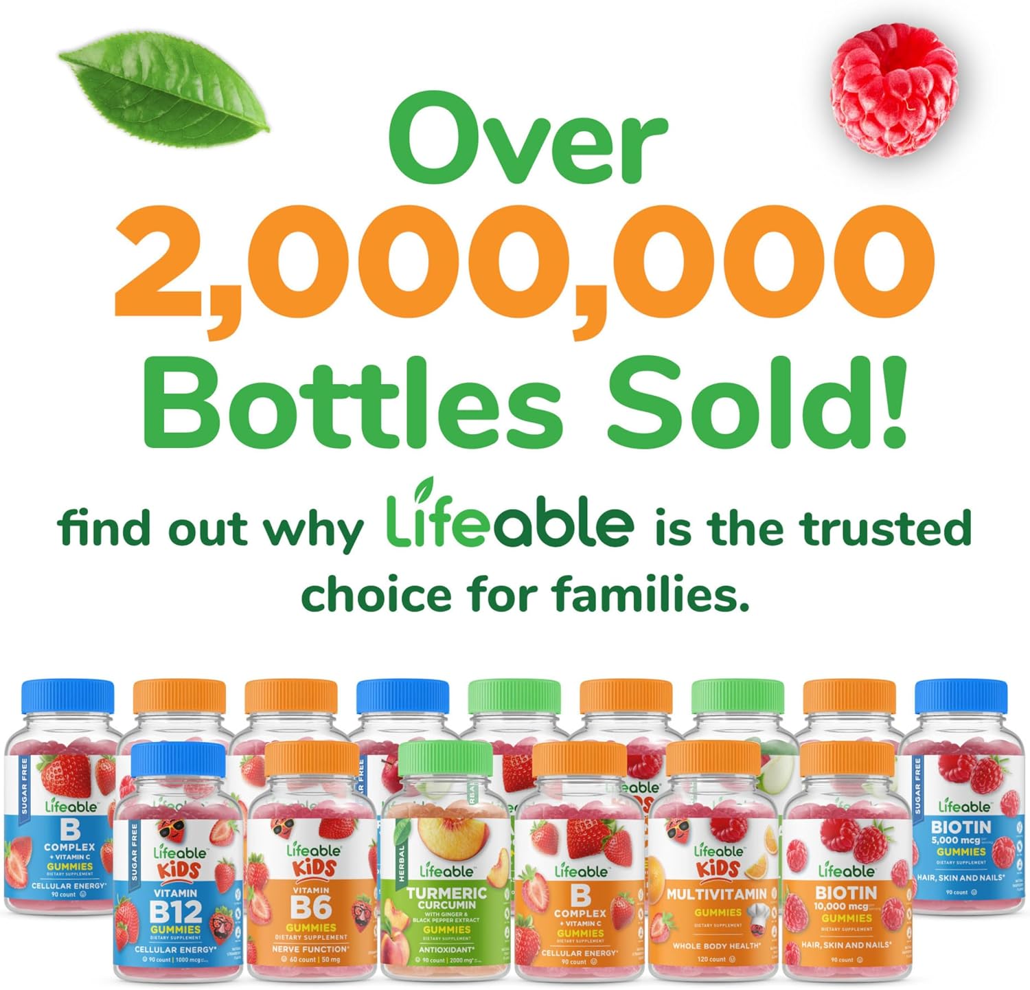 Lifeable Vitamin C Gummies para Adultos | 750 mg | Sabor Naranja | Vegano | 90 Gominolas