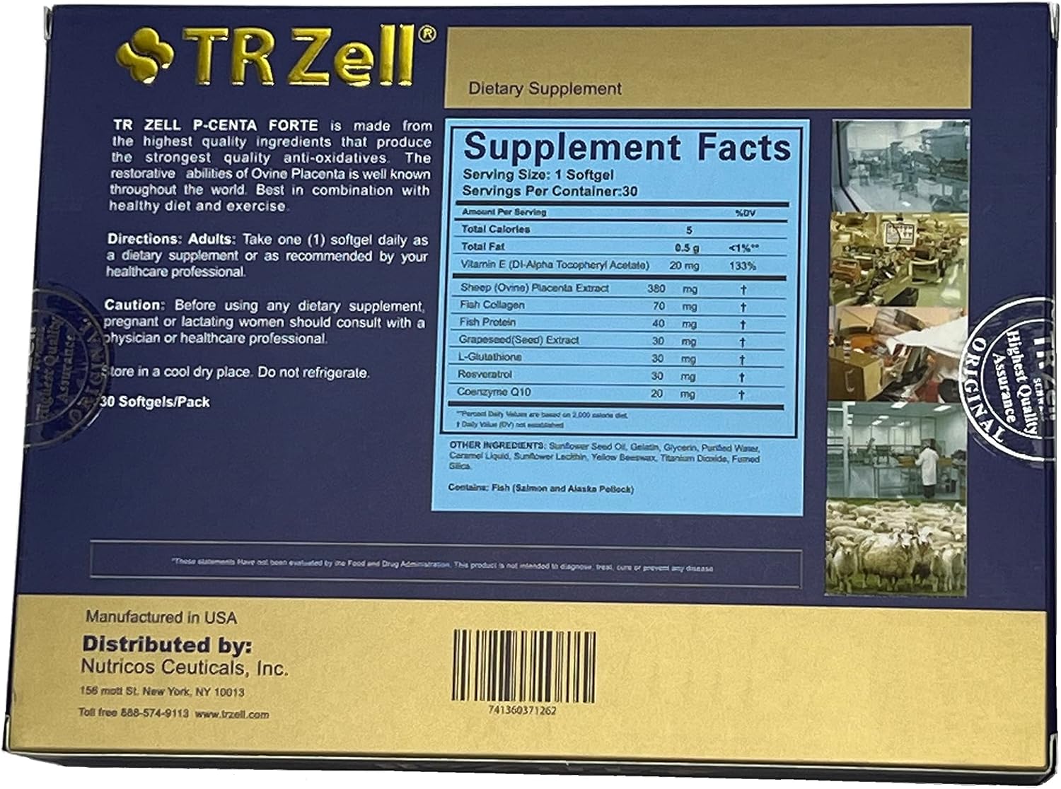 TR Zell P-Centa Forte - Suplemento de Extracto de Placenta de Oveja