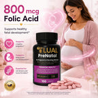 LUAL Multivitamínico Prenatal con Ácido Fólico y Hierro | 100 Comprimidos