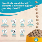 Wanderfound Pets 10-en-1 Multivitamínico para Perros, Masticable con Glucosamina, D3 y MSM, Sabor a Hígado, 60 Comprimidos