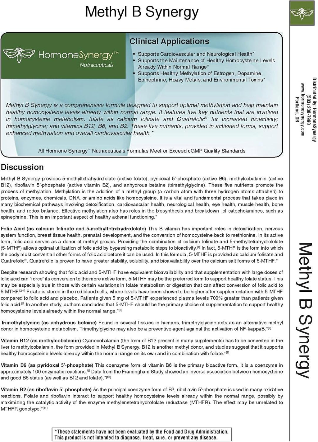RetzlerRx® Methyl B Synergy – Complejo de vitaminas B para el apoyo a la metilación (120 cápsulas)