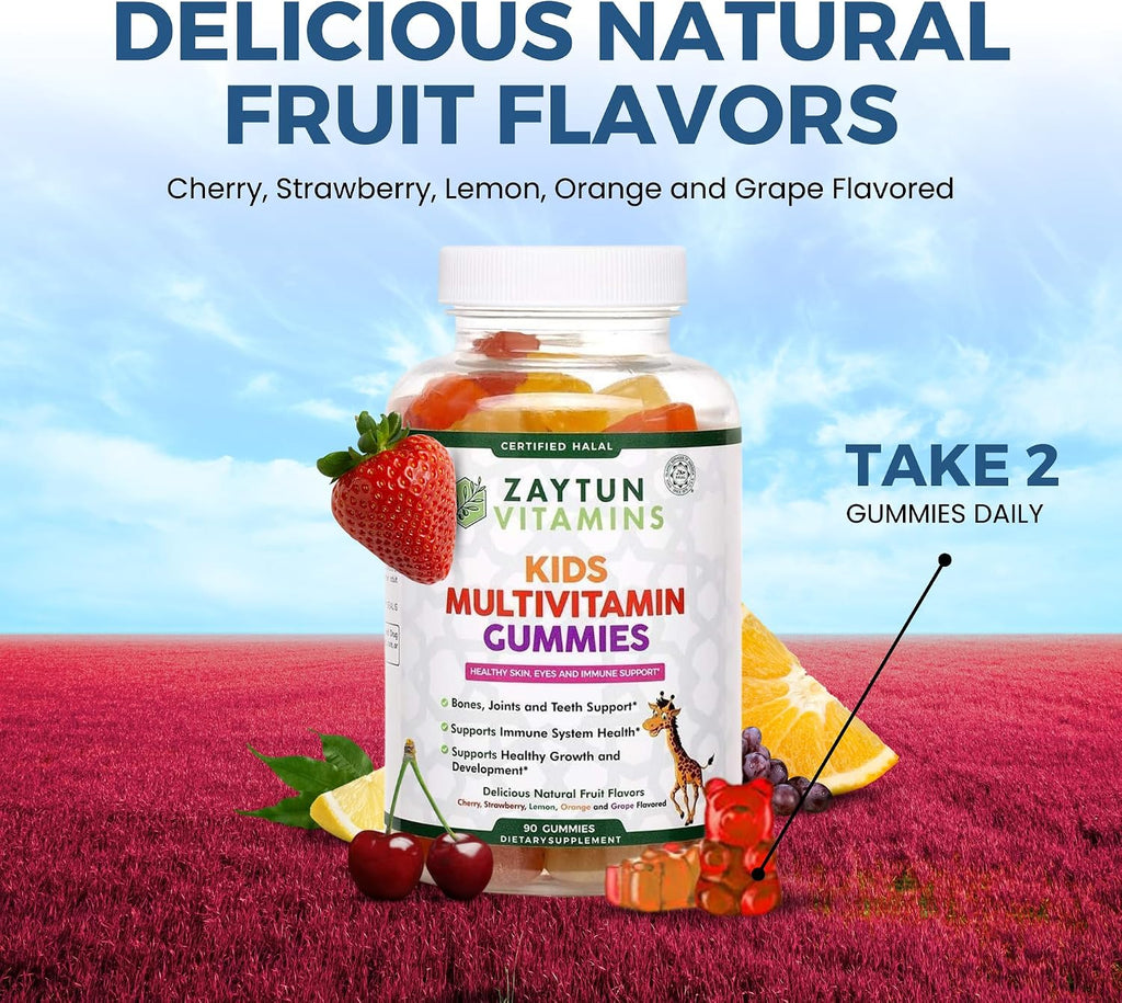 Zaytun Gominolas Multivitamínicas para Niños - 90 unidades, con vitaminas A, C, D, E, B6, B12 y Biotina