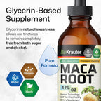 BIO KRAUTER® Maca Root for Women and Men - Vegan Maca Root Liquid Drops 680 mg for Drive & Active Lifestyle Support - 4 Fl.Oz., 56-Day Supply, Non-GMO, Alcohol & Sugar Free Herbal Supplements