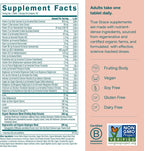 True Grace One Daily Women’s Multivitamin - Multivitamínico Diario para Mujeres con Minerales Fermentados, Adaptógenos y Hongos Orgánicos - 90 Comprimidos Veganos