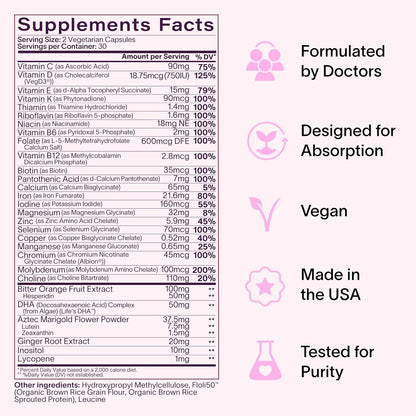 Ladywell Prenatal Multivitamin – 60 Cápsulas – Folato (ácido fólico): importante para la división celular y el – Image 8