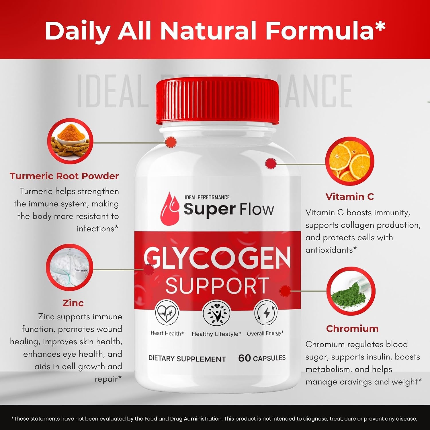 Super Flow Glycogen Support, Cápsulas para el Apoyo Glucogénico (5 Paquetes)