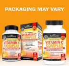 BioSchwartz Complejo de Vitamina C - 1000 mg con Escaramujo, Zinc y Bioflavonoides Cítricos, 120 Cápsulas