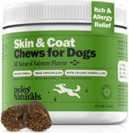 Deley Naturals Skin & Coat Chews - Suplemento para perros con Omega 3, Biotina, Colágeno y Vitaminas - 90 chews