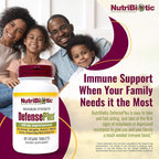 NutriBiotic – DefensePlus, 90 Comprimidos – Apoyo Inmunitario 11 en 1 con Vitamina C, Zinc, Extracto de Semilla de Pomelo, Equinácea, Astrágalo y Hongos – Vegano y Sin Gluten