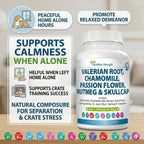 Nutrition Strength 9-en-1 Valeriana para Perros 200mg, Manzanilla 160mg, L-Triptófano y Hierbas para Estrés y Calma, 120 Comprimidos