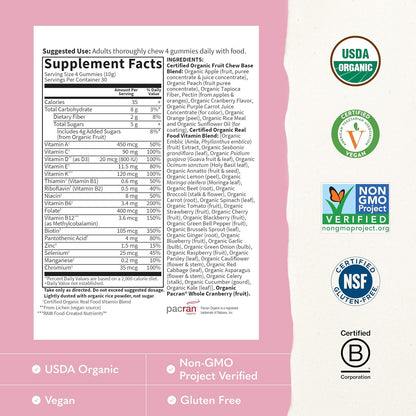 Garden of Life Organics Women's Gummies - – Biodisponibilidad: La metilcobalamina (metil B12) es una forma activa – Image 3