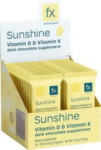 Fx Chocolate Sunshine - Chocolate sin azúcar con vitamina D y K, 2000 UI D3, 30 piezas