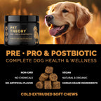 Probióticos para Perros - Combinación Pre, Pro y Postbióticos - Masticables Blandos para Salud Digestiva e Inmunidad - 100 uds