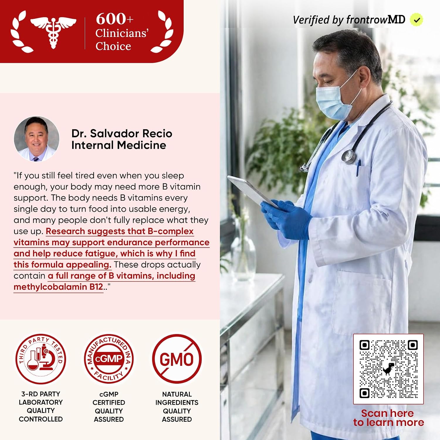 Venture Pal Complejo B en Gotas Líquidas con Metilcobalamina, Folato, Vitaminas B1-B7, Vitamina C, Colina e Inositol
