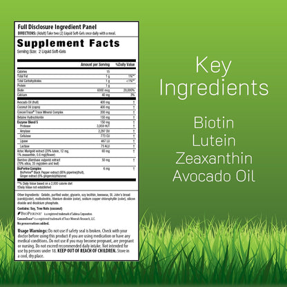 Irwin Naturals Biotin-6000 - 60 Softgels – Aceite de aguacate y aceite de coco: Ricos en ácidos grasos esenciales – Image 2