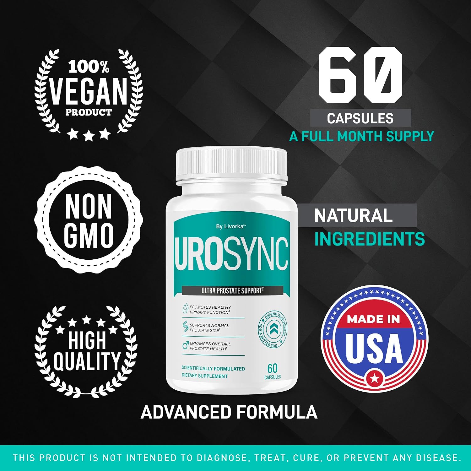 (Pack de 2) UroSync Cápsulas - Suplemento Oficial para Hombres con Ingredientes Naturales, Fórmula Avanzada Premium, UroSynic para el Bienestar Diario, 120 Cápsulas para 2 Meses