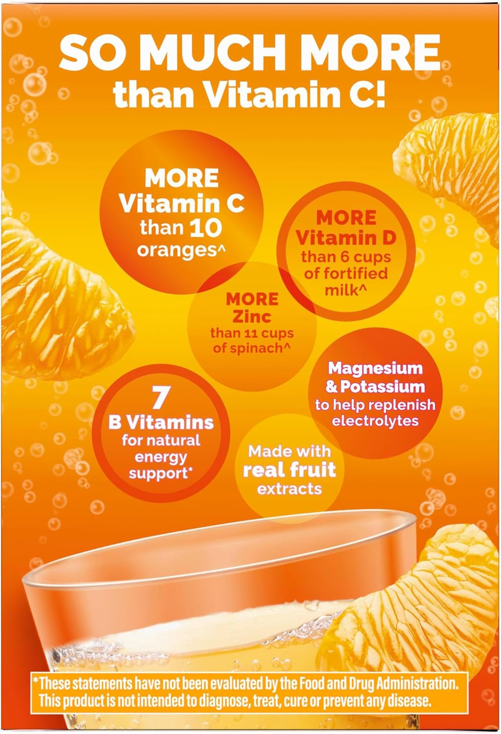 Emergen-C 1000mg Vitamina C en Polvo Sabor Mandarina 30 Sobres - Apoyo Inmunológico con Zinc, Manganeso, 7 Vitaminas B y Electrolitos