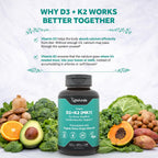 Naturalis Vitamina D3+K2 Vegana 5000 UI con MK7 120 mcg - 180 Cápsulas Blandas