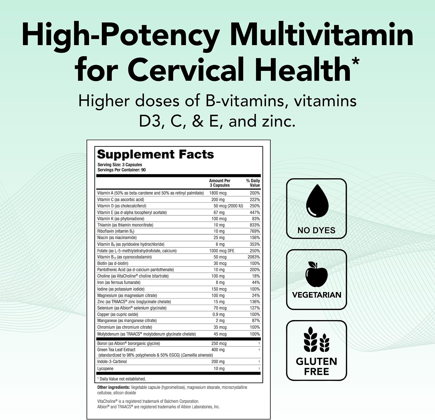 Theralogix ProCerv HP High Potency Multivitamin for Women and Men - 270 Capsules (90 Day Supply)