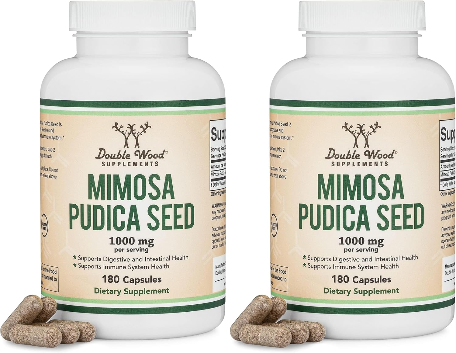 Cápsulas de Semilla de Mimosa Pudica (180 Cápsulas, 3 Meses) 1000mg, Apoyo Digestivo, de Double Wood