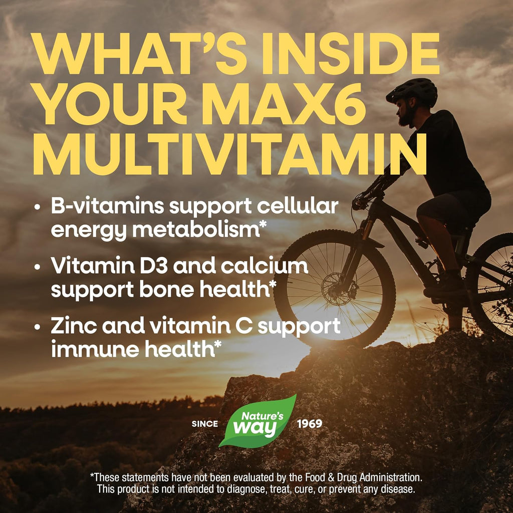 Nature's Way Alive! Max6 Potency Multivitamínico Completo para Adultos con Hierro, 90 Cápsulas